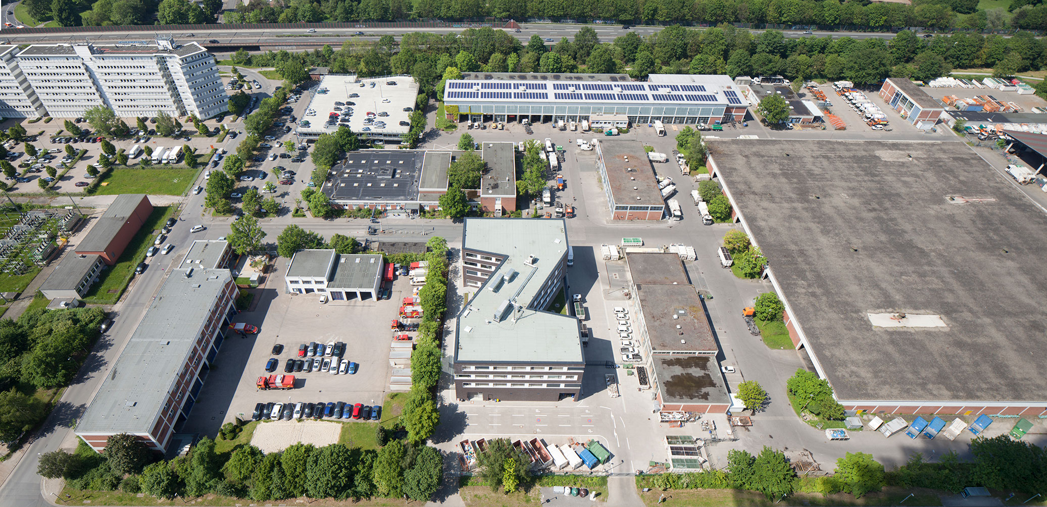 Sozial- und Verwaltungsgebäude Vogelperspektive Sozial- und Verwaltungsgebäude Vogelperspektive