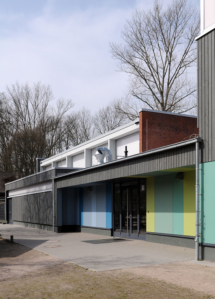 Erweiterung und Sanierung der Seitzhalle Grundschule Archenholzstraße Außenansicht